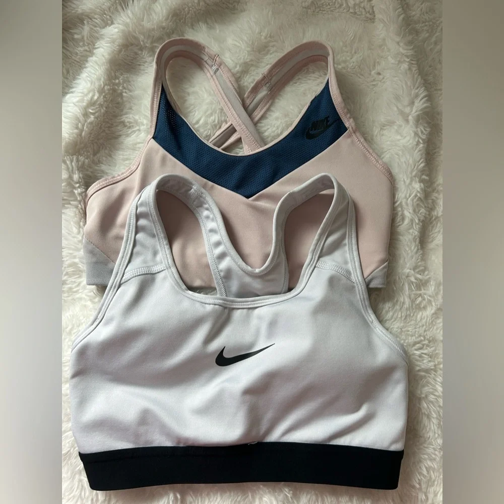 Nike Lot of 2 Sports Bras XS Windrunner Cross Back & Nike Pro Swoosh Padded